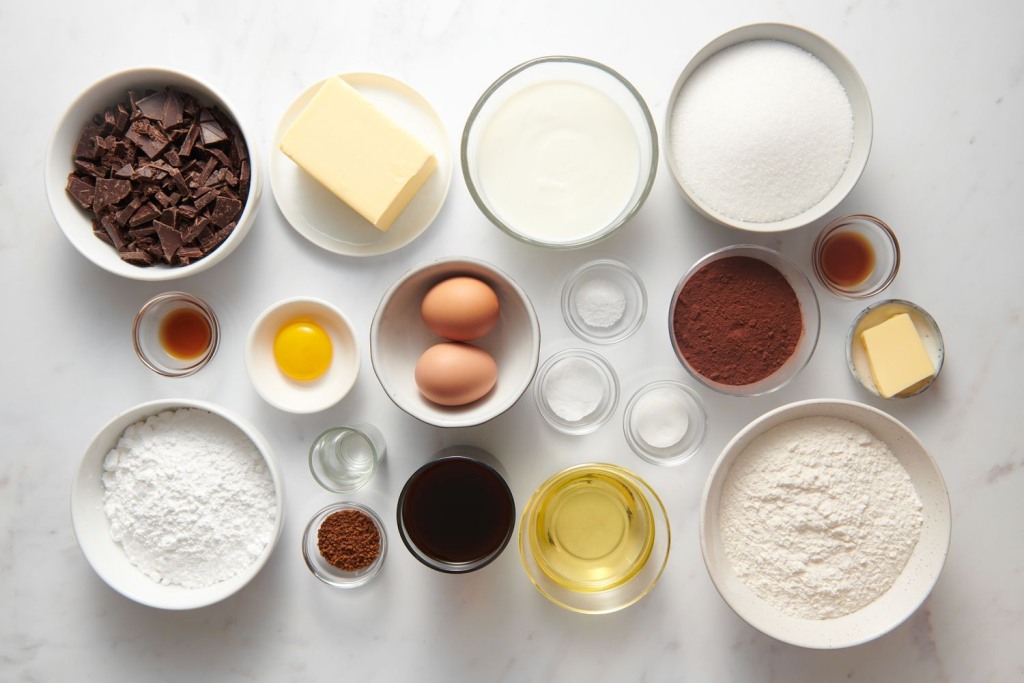 Ingredients For Hot Cocoa Cake In A Mug