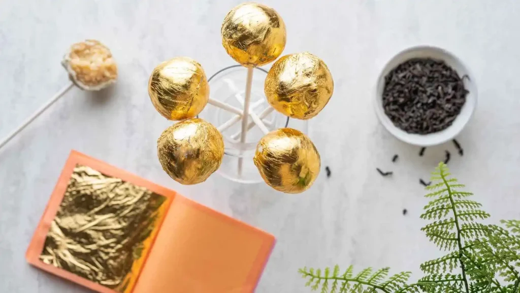 Gourmet Cake Pops With Edible Gold Leaf Decorations