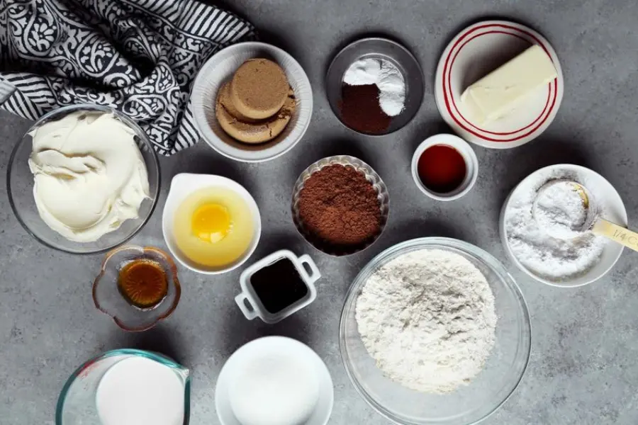 Ingredients For Salted Brownie Crinkle Cookies