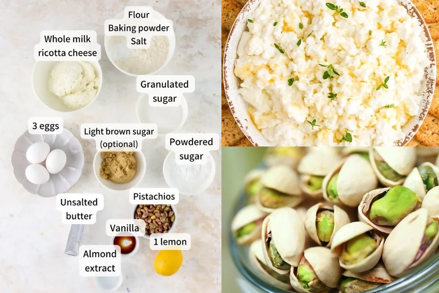 All Ingredients You’ll Need To Bake A Pistachio Ricotta Cake