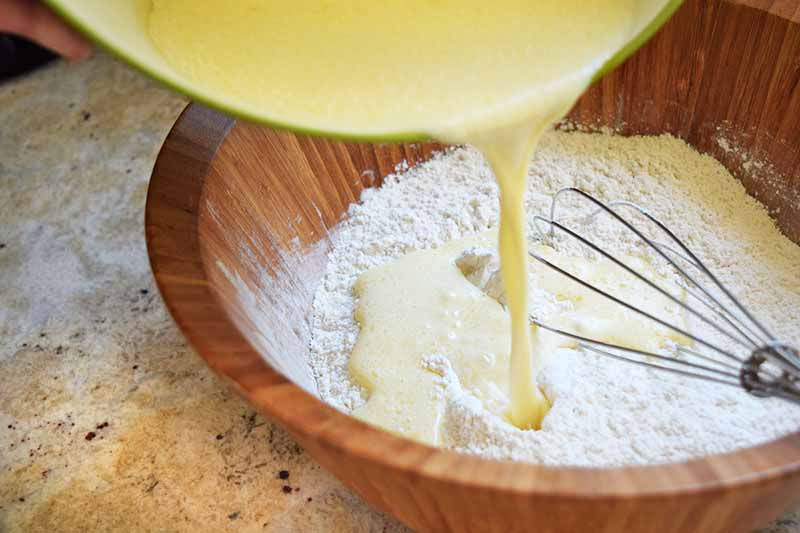 Fold Wet Ingredients Until The Cake Batter Is Partially Mixed