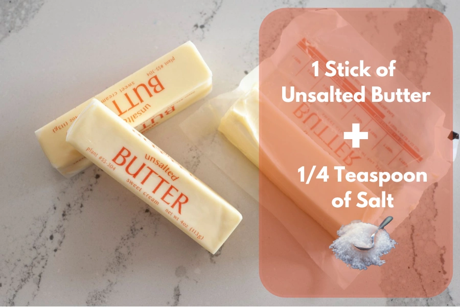 How Much Salt To Add To Unsalted Butter? Generally ¼ Tsp Of Salt