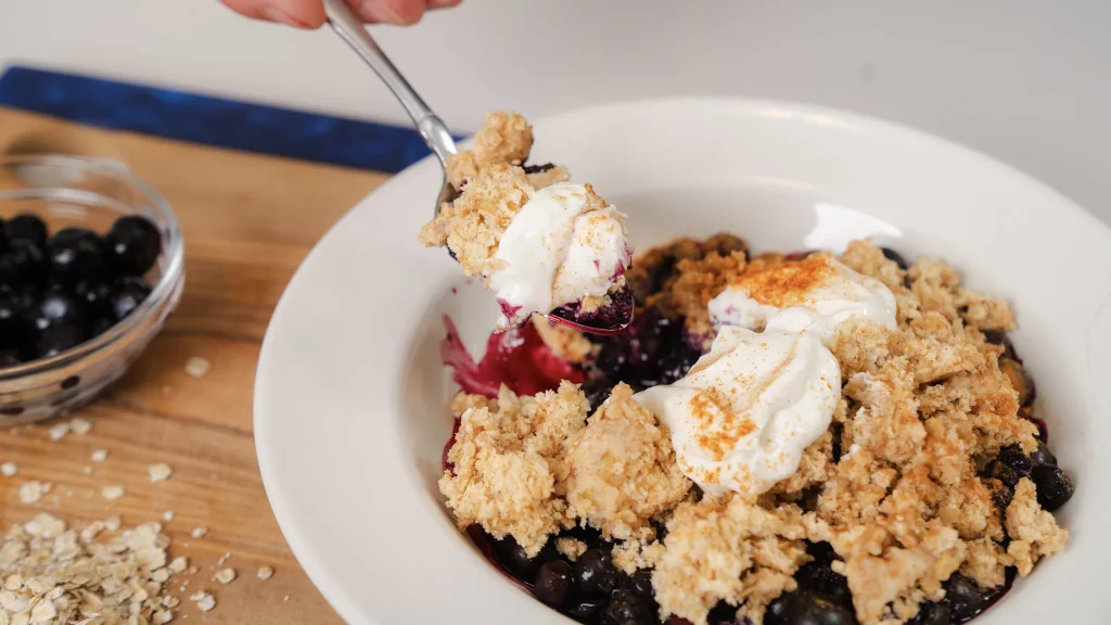 How To Make High Protein Blueberry Crumble?