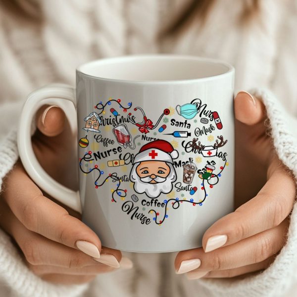 Nurse Santa Snow Christmas Mug