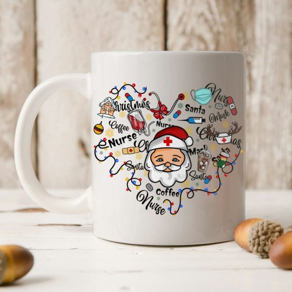 Nurse Santa Snow Christmas Mug